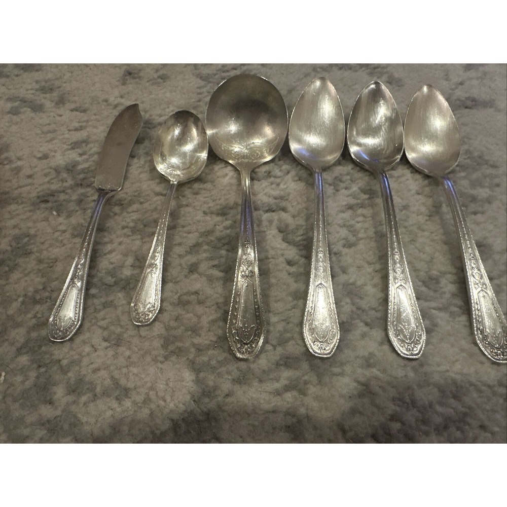 6 Pieces Community HAMPTON COURT (1928) SERVING PIECES serving Spoon Knife Ladle
